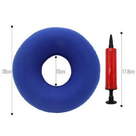 TUAKIMCE Hemorrhoids Seat Cushion, Inflatable Hemorrhoids Coccyx Seat Ring, Orthopaedic Seat Cushion with Pump, Hardness, Adjustable for Coccyx, Bedsores, Wheelchairs (Blue 1)