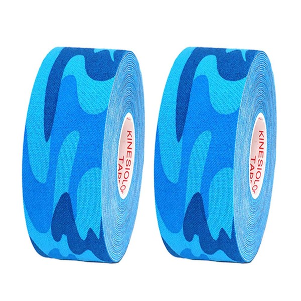 ETOPARS 2 Roll Kinesiology Tape Elastic Muscle Support Tape Athletic Tape Sport for Fitness Running Shoulder Elbow Knee Protector 2.5CM x 5M Camo Blue
