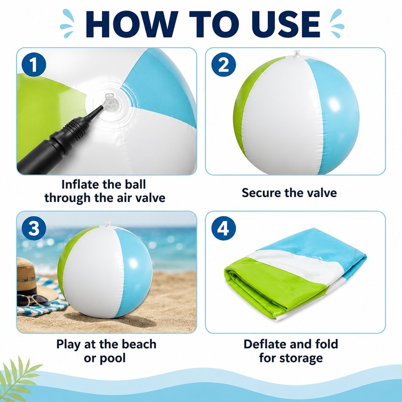 Inflatable Beach Ball for Kids & Family Outdoor Games