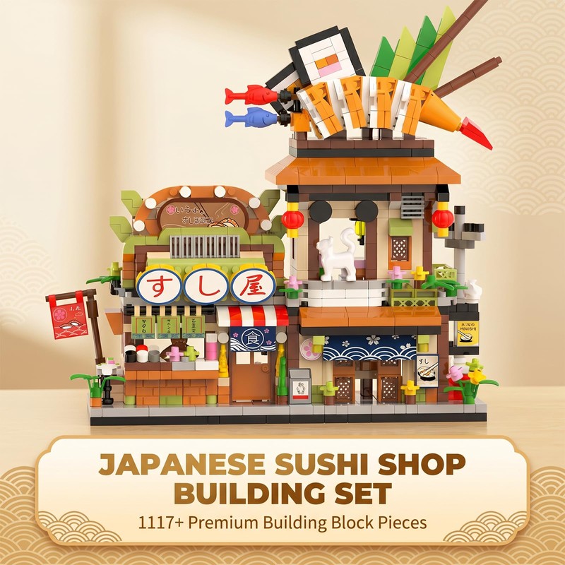 JYLWSMHMU Japanese Sushi Shop Building Blocks Set Japan Mini Blocks