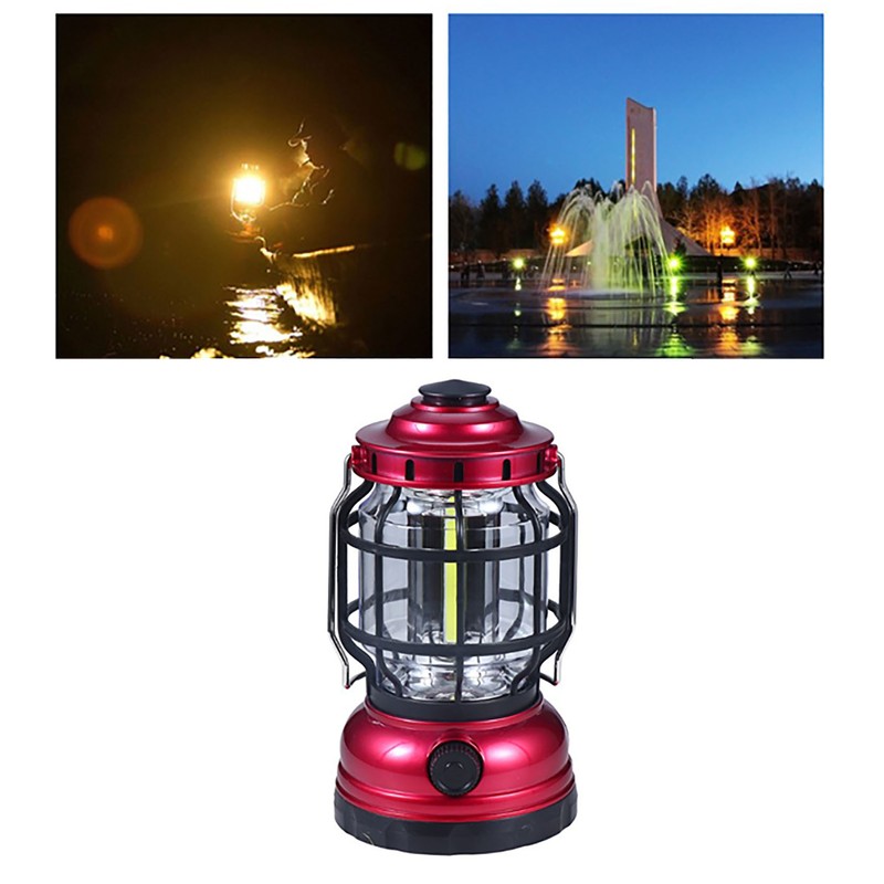 Outdoor Solar Camping Lantern USB Rechargeable Retro Camping Light COB