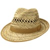 Lipodo Carovigno Vented Crown Straw Hat - Fedora Design -