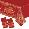 COSORO 2Pcs 137 * 274cm Chinese New Year Tablecloth Plastic