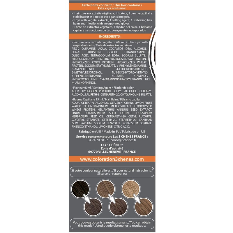 Colour & Care 3 Chenes Colours Brunettes Permanent Hair Colour