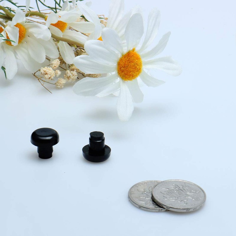 sourcingmap 12pcs 8mm Black Stem Bumpers Glide, Patio Outdoor Furniture