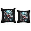 Santa Claus Ice Climbing Adventure Festive Throw Pillow