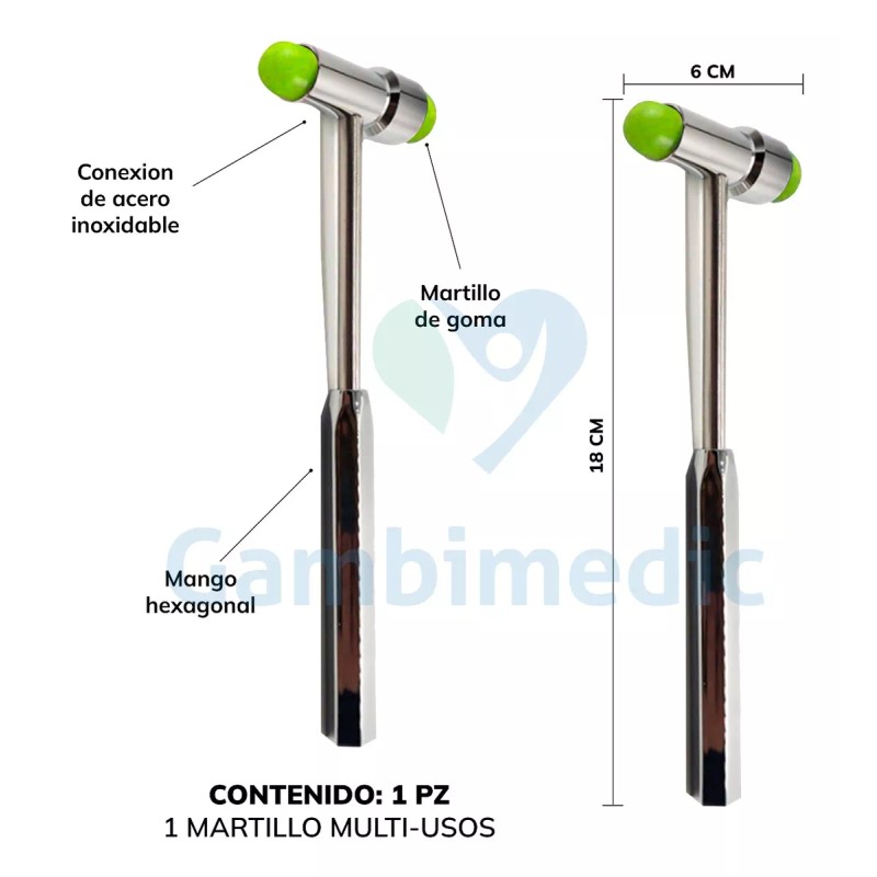 Gambimedic Martillo Buck Para Reflejos Neurologico Gambimedic Color