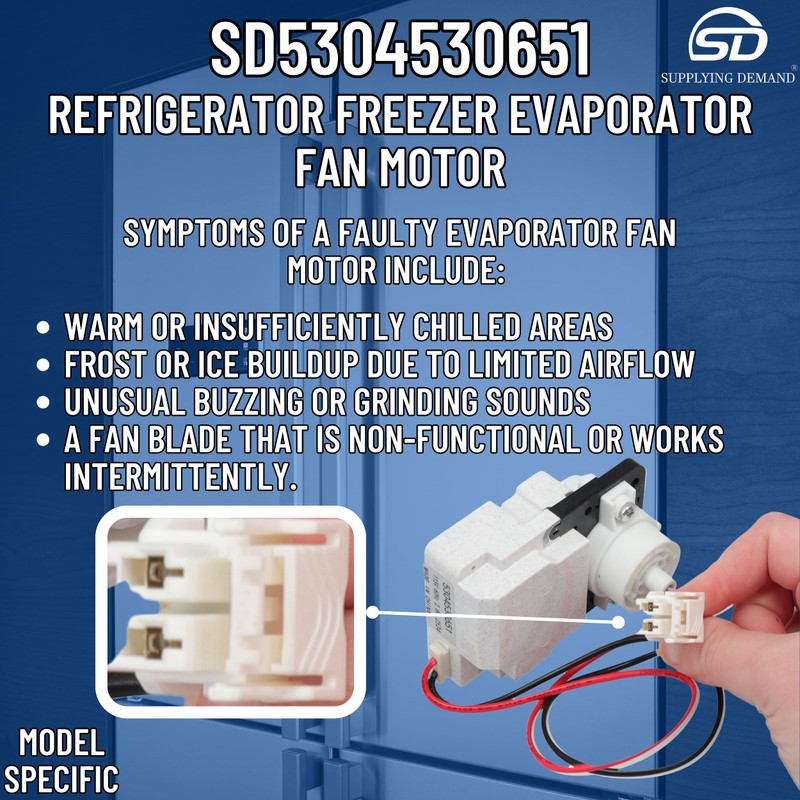Supplying Demand 5304530651 Refrigerator Freezer Evaporator Fan Motor - Replaces