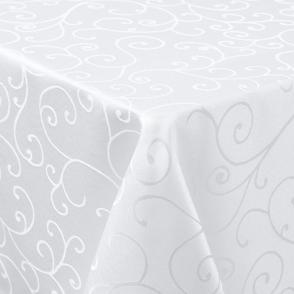 smiry Washable Tablecloth, Ornaments, Rectangular, 140 x 100 cm, Damask