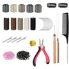 Hair Extension Tools Kit,2500 Silicone Lined Ring Beads,Pliers, Micro Link