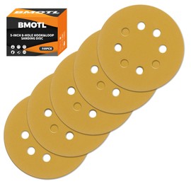 BMOTL 400 Grit Sanding Discs 5-Inch 8-Hole: 50Pcs Hook & Loop Round Sandpaper for Random Orbital Sander Replacement Pad,Wood Furniture Finishing/Automotive/Metal Polishing