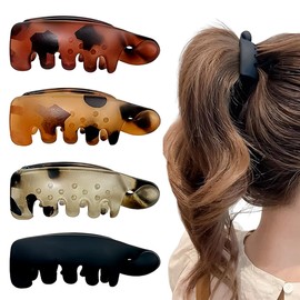 Bananen Haarspange Vintage Bananenspange Pferdeschwanz Haarklammer Dickes Haar Banana Clip Thick Hair für Damen und Mädchen (4 Stück)