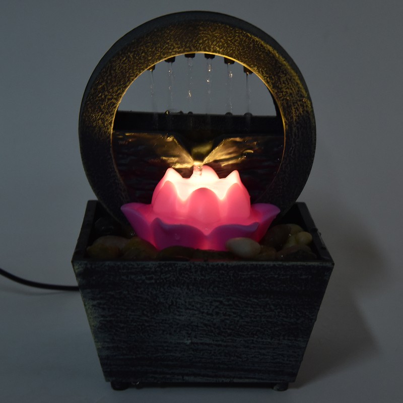 3V USB Plastic Flower Water Fountain LED Tabletop Fountain with