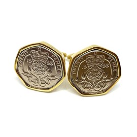 Premium 1993 Original 20p for a 30th birthday / Anniversary Cufflinks ideal for a 30th birthday GLD