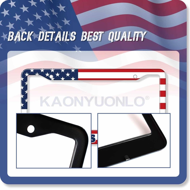 1PCS God Bless America & American Flag License Plate Frame