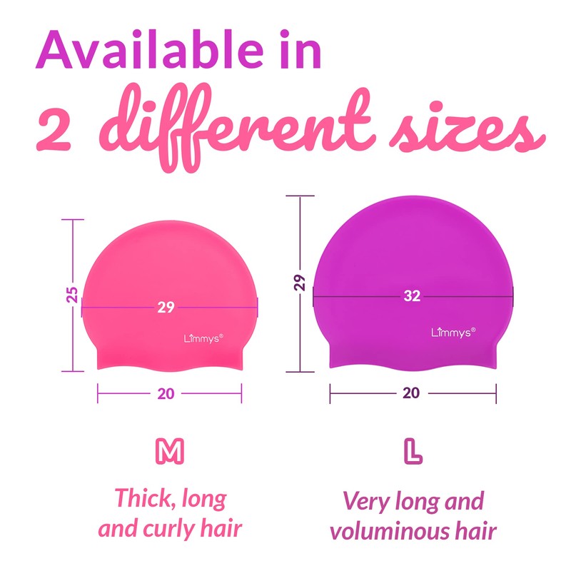 Limmys Long Hair Swim Cap for Women & Men –
