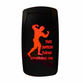 50 Caliber Racing 50 Caliber Racing This Switch Turns Something On Strong Man Design On/Off Rocker Switch (Red)