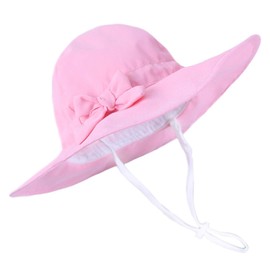 Sombrero de sol para bebé y niña, con UPF 50+ para verano, playa, con ala ancha, F rosado, 12-24 Meses