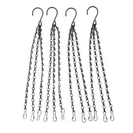 Asekonc 4Pack - 20 Inch Black Hanging Basket Chains Flower Plant Pot Replacement Chain Hanger for Bird Feeders, Planters, Lanterns and Ornaments