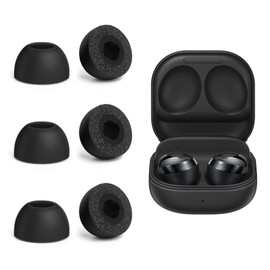 3 Pairs Replacement Earplugs for Galaxy Buds Pro, Galaxy Buds Pro Headphones Attachments, Noise Cancelling Earplugs, for Sports & Commuting - with Storage Box, Size L - Black