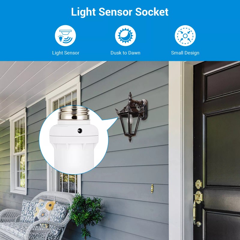 DEWENWILS Dusk to Dawn Light Bulb Socket Light Sensor Socket
