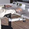 Frassie Silver Clamp-on Desk Arm Support Rest Ergonomic Release Stress