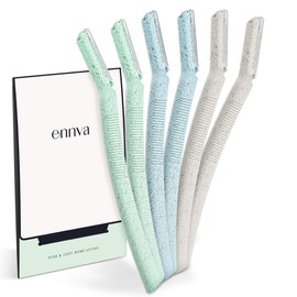 ennva Dermaplane Razor for Women | Face Razor & Eyebrow Trimmer | Multipurpose Facial Hair Removal Tool with Disposable Blades, 6Pcs​