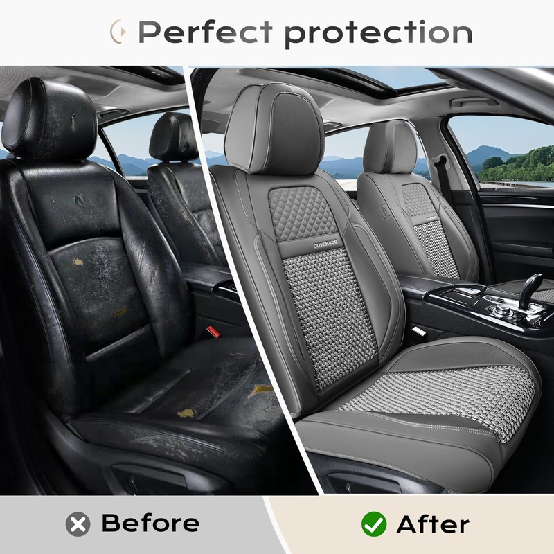 Coverado Car Seat Covers Front Seats, Waterproof Front Seat Covers