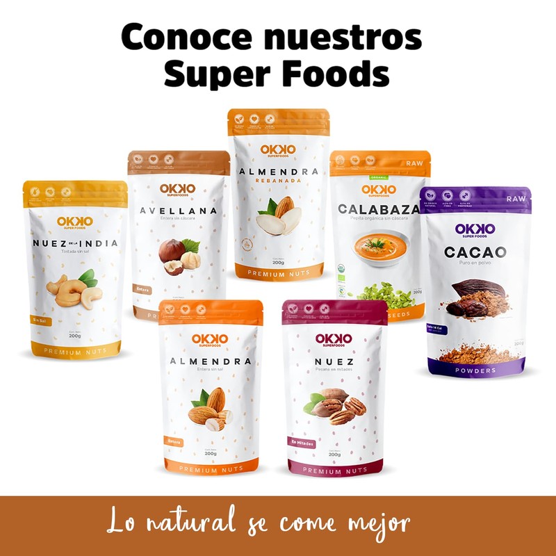 Avellana Entera 100% Natural Sin Cutícula, Calidad Premium 200g OKKO