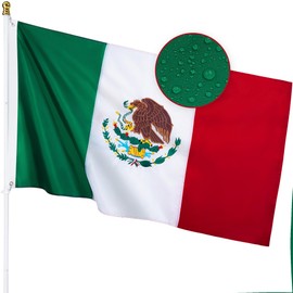 Mexico Flag 3x5 Feet for Outside - Heavy Duty Nylon, Sewn Stripes, Fade Proof, Longest Lasting - Mexican National Flag 3 X 5 FT with Brass Grommets Party Festival Indoor and Outdoor Decor