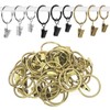Rustark 40Pcs Bronze Curtain Rings with Clips, 1.3" (33mm) Interior