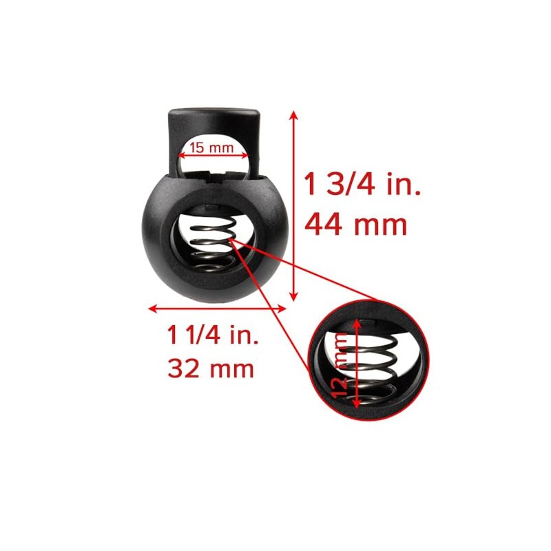 Paracord Planet Extra Large Spring-Loaded Plastic Cord Locks – Fits