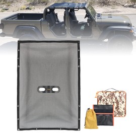 Goldfire Top Sunshade Mesh for Jeep Gladiator JT 2018-2023 4-Door Model Only Soft Sun Shade Roof Cover Rear & Front One-Piece, Jeep Gladiator JT Accessories (Black)