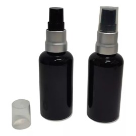 Meliars Frasco 50 Ml Negro Con Atomizador Plata -50 Pzs
