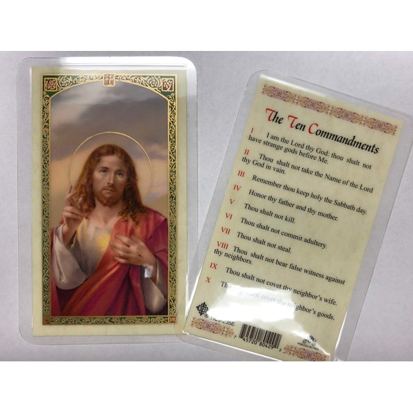 Holy Prayer Cards for The Ten Commandments in English Set of 2
