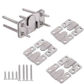 Furniture Flush Mount Bracket- Headboard Wall Mount Hardware- Large Picture Hangers- Heavy Duty Photo Frame Hook- Stainless Steel Interlocking Z Clips for Large Picture Display Art Gallery (4 Sets )