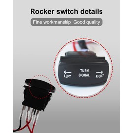 Turn Signal Rocker Switch UTV Turn Signal Kit with Turn Signal Rocker Switch Compatible with Golf Cart Can Am Cfmoto Pioneer Polaris Ranger RZR Street Legal Kit, Side by Side Turn Signal Light Kit