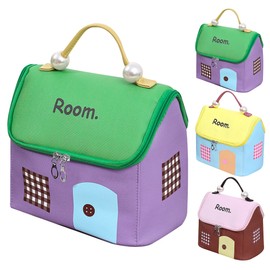 Xandova Travel Toiletry Bag,Makeup Bag,Large Capacity Cosmetic Bag,Wide Open Portable Big House Travel Makeup bag with Divider & Handle(PurpleGreen)