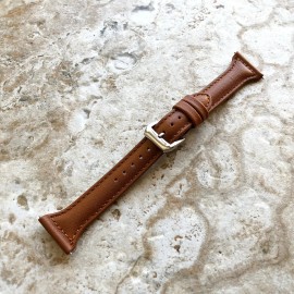 NICKSTON Brown Slim Elegant Leather Band Strap for Garmin Venu 2 Plus Sq 2 and Music -B20