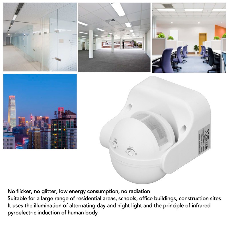 Motion Sensor Detector Switch Waterproof Intelligent Radiationless ABS Housing Infrared