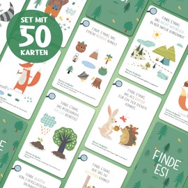 BIROYAL Outdoor Treasure Hunt for Children - Search & Find - Mindfulness in Nature - Find It Game for Children - Explorer Toy for Girls & Boys from 4, 5, 6, 7, 8 Years