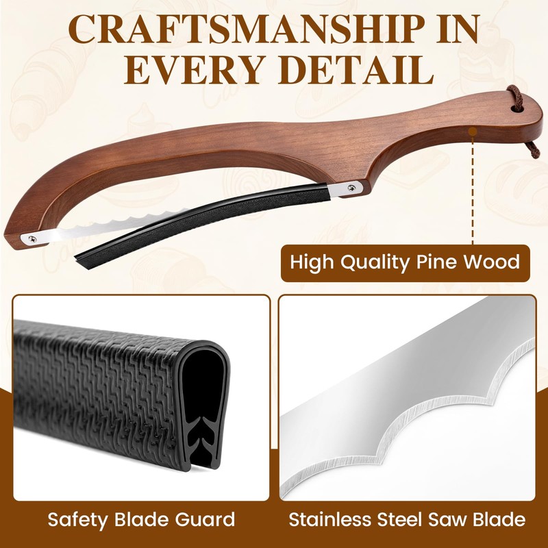 NEOACT Removable Beeswax Bread Bag with Bread Knife for Sourdough