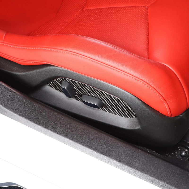 necar2020 Carbon Fiber Seat Adjust Panel Cover Trim Accessories For