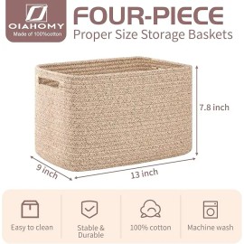 OIAHOMY 4 Pack Storage Basketscolor: White, size: M
