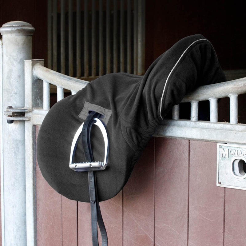 Cottage Craft Equestrian Saddle Cover - Soft Fleece Horse Black
