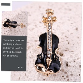 Baluue 4sets Violin Brooches for Women Cute Cartoon Lapel Pins Durable Clothing Badge Adorable Accessories for Parties Christmas and Special Occasions 2pcs*4