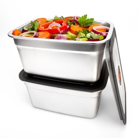 2 PCS Stainless Steel Food Storage Containers(94oz) with Lids Leak Proof & Airtight | Stainless steel freezer Containers,Airtight Bento Lunch Box,For Meal Prep,Fruit,Freezer