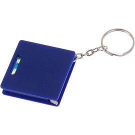 Blue Multifunctional KeyRings Tape Measure Square Steel Rule with Horizontal Bubble Level & Housing for Household Small Steel Tape Measure Keychain Rule Lightweight Measuring Instrument Keychain