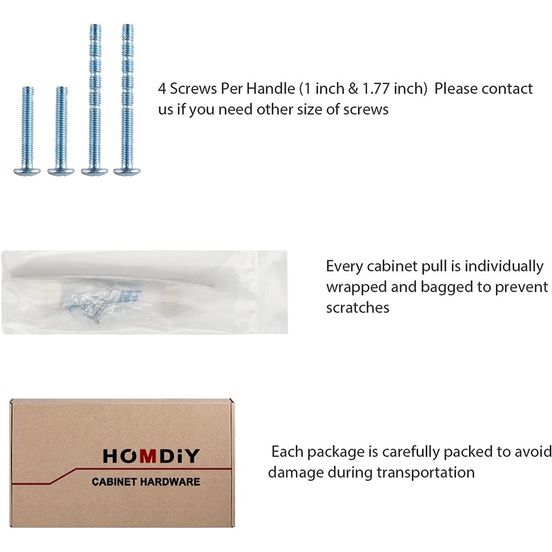 homdiy 20 Pack Solid Zinc Alloy Cabinet Handles, 3 Inch