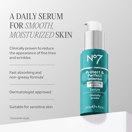 No7 Protect & Perfect Intense Advanced Serum - Suero facial antienvejecimiento que suaviza y reafirma visiblemente líneas finas y arrugas, formulado c